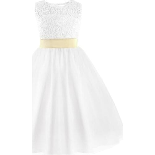 Kids Girls Flower Party Dresses Pageant Wedding Bridesmaid Birthday Party Dress Back Zipper Wear Children Princess Clothes