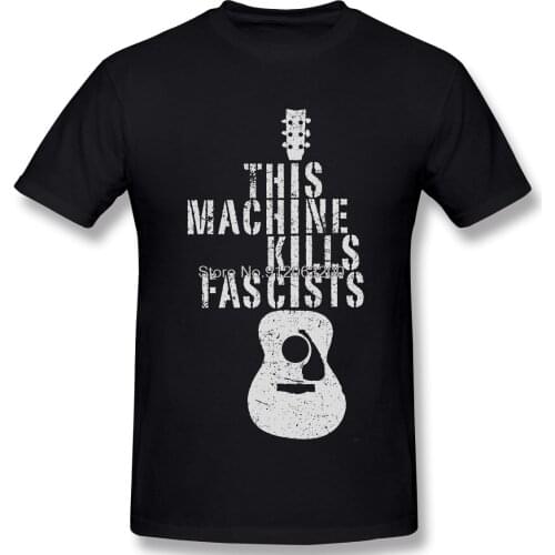 This Machine Kills Fascists Classic Print T-Shirt Guitar Picks Valentine Gift For Your Love For Men Fashion Streetwear