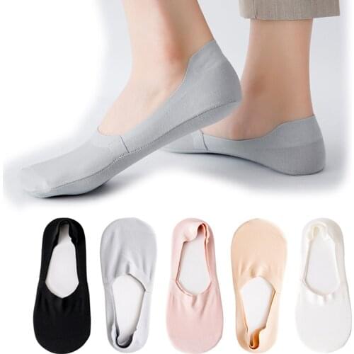 Cotton Womens Boat Socks One Piece Couple Thin Cotton Shallow Mouth Silicone Non-slip Invisible Socks
