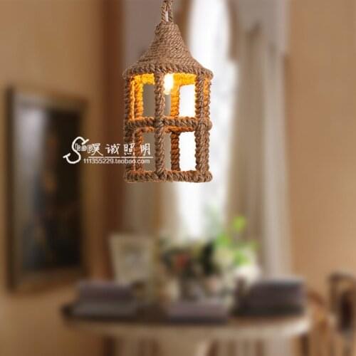 American Country Hemp Chandelier Loft Retro Art Designer Guest Restaurant Coffee Bar Clothing Store Decoration lampen