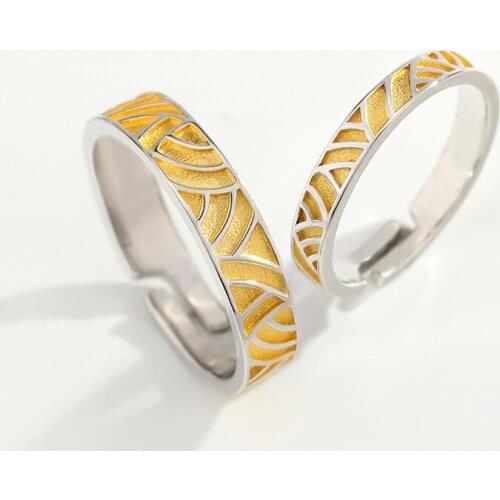 925 Sterling Silver Golden Wheat Fields Ring Lovers' Ring Boyfriend Girlfriend Gift Fashion Men Women Ring Lady Jewelry