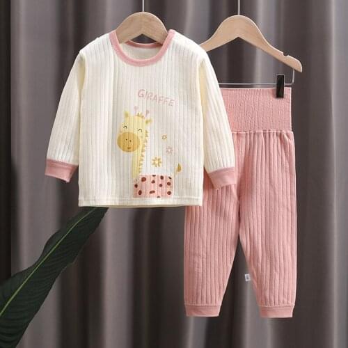 Newborn Baby Clothes Set Autumn Baby Cartoon Cotton Girls Clothes Tops Pants 2 Pieces Boys girls Underwear Set Children Clothes