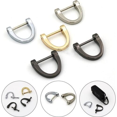 Leather Handbag With Metal D-buckle, 2 Pieces, 24x23mm, Detachable Openable , Belt And Car Keys Connection, Screw Clasp, DIY