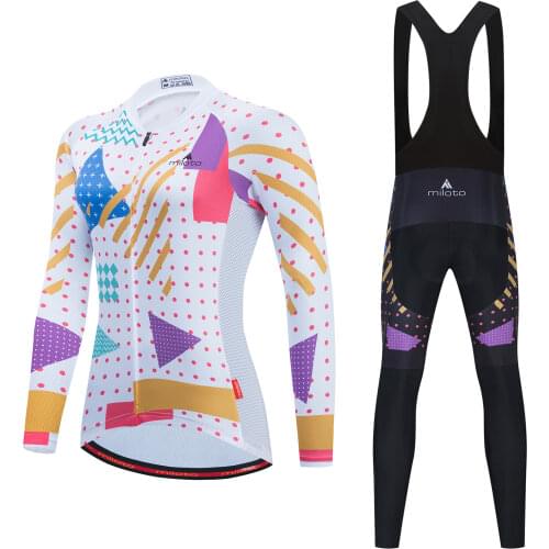 MILOTO Team Autumn Fashion Women Cycling Clothing Jersey Sets Maillot Paul Smith Uniform Long Sleeve Breathable Suits