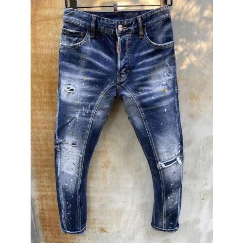 2021 New Style DSQ2 Mens Ripped Paint Retro Jeans T150