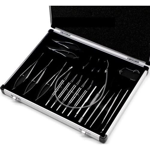 21pcs Ophthalmic Cataract & Intraocular Set Surgical Instrument Eye Micro Surgery Tools