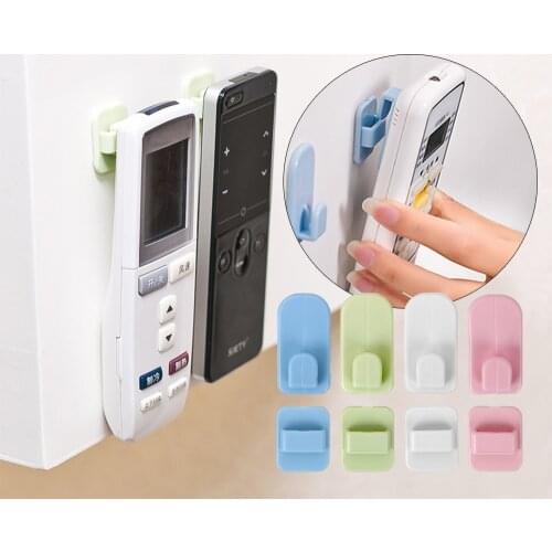Sticky Hook Set ABS Adhesive Tape Hanger Remote Control Holder Wall Storage for TV Air Conditioner Controller 4pcs/set