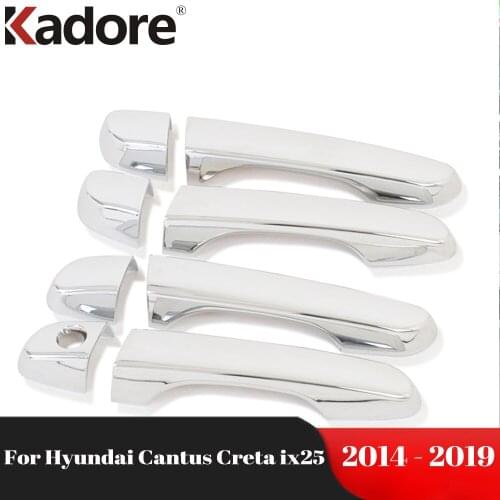 For Hyundai Cantus Creta ix25 2014 2015 2016 2017 2018 2019 Chrome Side Door Handle Decoration Cover Trim Car Accessories LHD