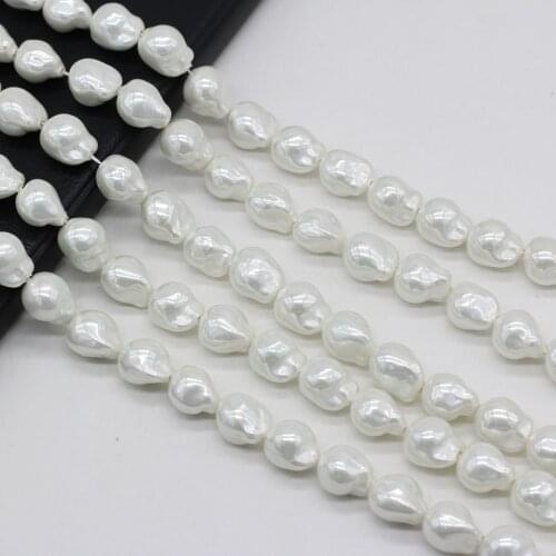 Natural White Baroque Shell Strand Beads DIY for Necklace Bracelet Earring Accessories Jewelry Making Women Gifts Size 12x15mm