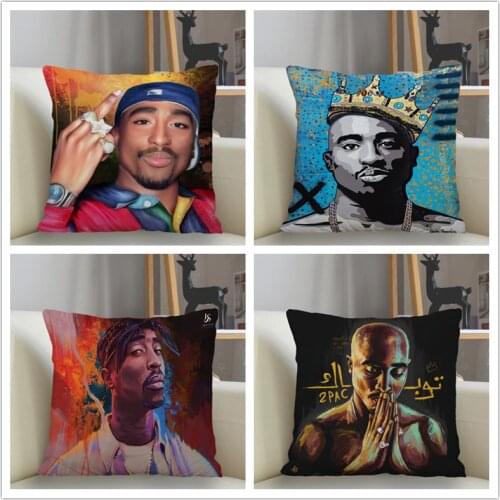 Musife Custom 2Pac Pillowcase Sofa Decorative Cushion Cover Pillowcase Home Decor Decoration Pillowcase