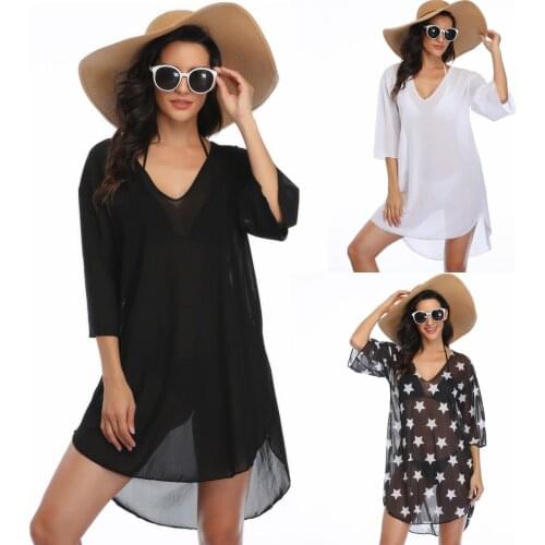 New cover up top selling in Europe and America screen printing sexy long womens Beach cover up WITHOUT BIKINI