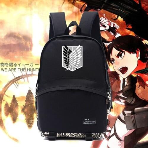 New Attack on titan backpack Attack on titan emblem logo Survey Legion backpacks freedom wings bags for anime fans school NB010
