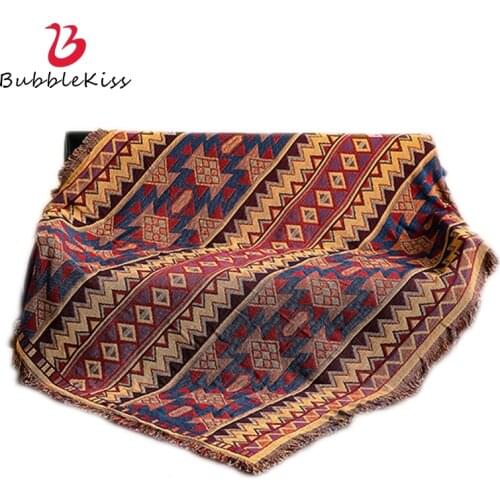 Bubble Kiss Ethnic Style Retro Blanket Home Sofa Cover Soft Blankets For Beds Double-Sided Blanket Travel Portable Throw Blanket