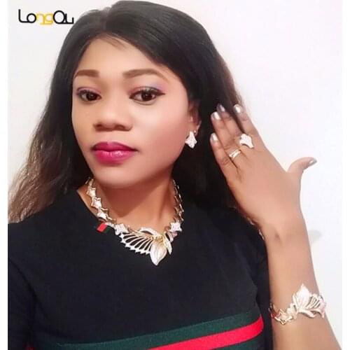 Longqu 2019 Dubai Gold Jewelry Set Wholesale statement Women custome jewelry set Fashion African Beads designer Jewelry Set