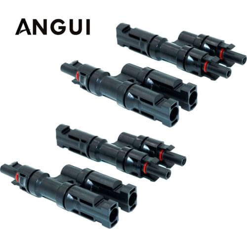 1pair x PV T Branch parallel connection 30A 1000V Electrical PV Connector Photovoltaic 2pcs solar Panel Cable Wire Connect