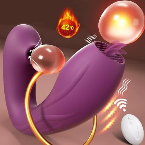 Remote Control Vagina Sucking Vibrator Tongue Licking Vibrating Sex Gpoint Suction Clitoris Stimulator Erotic Sex Toy for Women