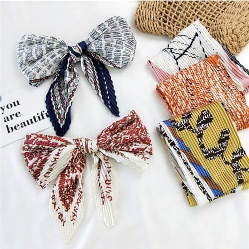Creative Printing Scarf Women Colorful Hair Tie Band Kerchief Wrist Ribbons Fashion Head Neck Silk Satin Scarfs Long Silk Scarf