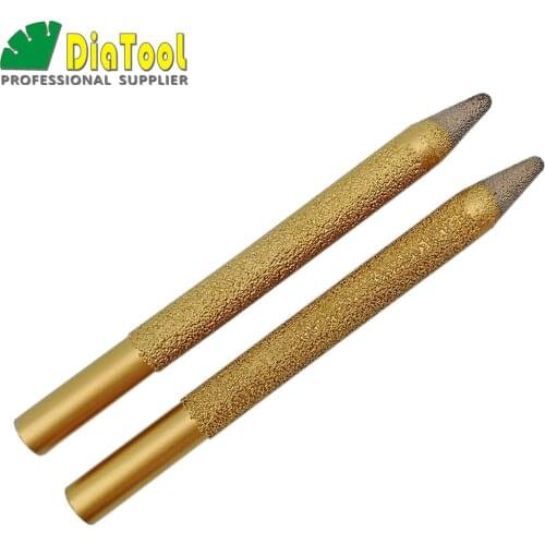 SHDIATOOL 2pcs 16-6/150mm CNC taper ball-end cutter Vaccum Brazed Diamond engraving bits Mill for granite marble rotary burrs