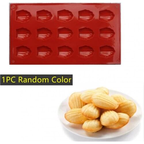 15 Even Madeleine Shell Cake Mould Silicone Madeleine Cookie Mold Shell Biscuits Cake Bakeware Baking Tray Kitchen Accessories