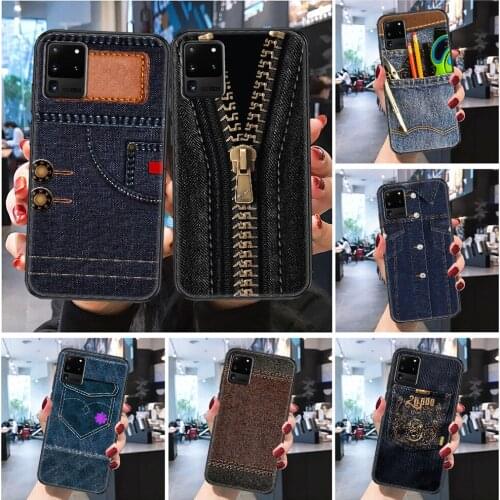 Blue jeans Overalls diagonal pliers Phone case For Samsung Galaxy Note 4 8 9 10 20 S8 S9 S10 S10E S20 Plus UITRA Ultra black