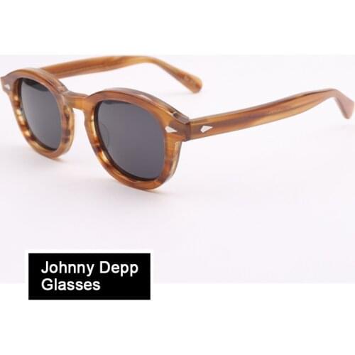 Brand Johnny Depp Sunglasses Men Woman Vintage Designer Acetate Glasses Frame Driving Polarized Sun Glasses UV400 High Quality