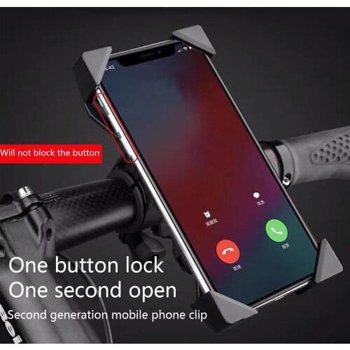 Universal 360 Degree Rotation Bike Bicycle Motorcycle Handlebar Clip Stand Phone Holder Bracket Mount Shockproof for 3.5-6.5"