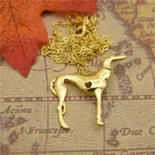 LPHZQH fashion vintage Italian Greyhound dog pendant necklace Women Spanish Grey Whippet Hound choker necklace collar Jewelry