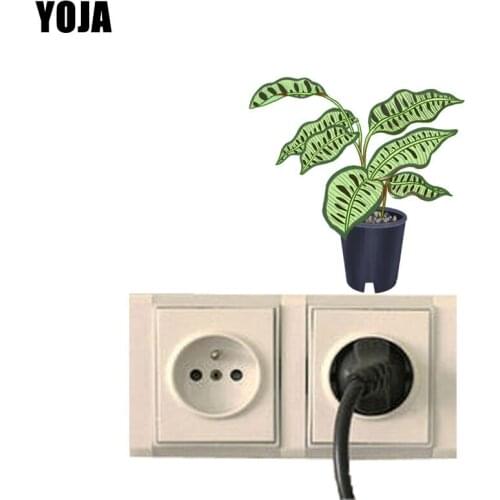 YOJA Potted Cultivation Of Peacock, Bamboo And Taro Wall Sticker Colour Switch Decal For Kids Living Room Home Decor PVC 8SS0565