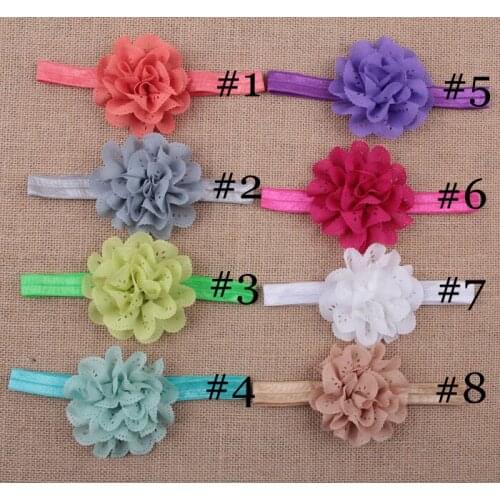 Yundfly 15pcs Fashion Girls Fabric Eyelet Flower Elastic Headband Children Headwear Hair Accessories Newborn Photography Props