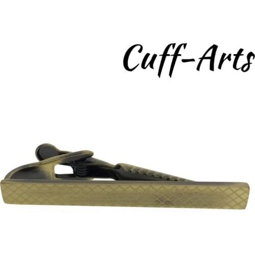 Tie Clip With Textured Cuffarts Antique Bronze Plated Centre Simple Necktie Tie Bar Clip Clasp Pin Business Accessory T20010