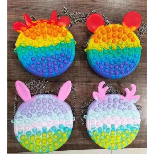 Toy Music Fashion Finger Bubble Female Bag Puzzle Camouflage New Student Decompression Toys Bags Animal Style