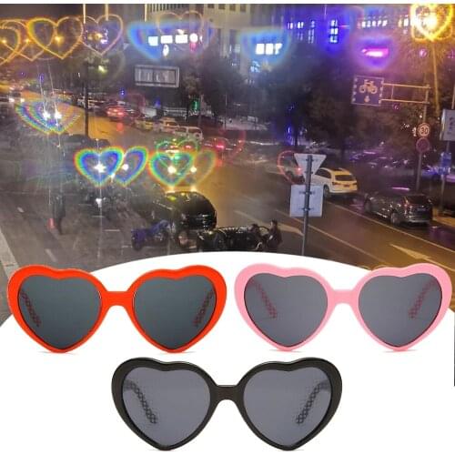 Women Love Heart Shaped Effects Glasses Watch The Lights Change to Heart Shape At Night Diffraction GlassesFishing Sunglasses