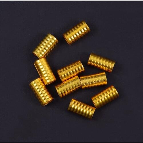 100pcs 15mm*8mmGold Dreadlock Beads Spring Shape Adjustable Hair Braid Cuff Clip 8mm Hole Aluminium Alloy Tube Lock Styling Tool