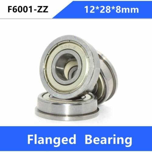 10pcs/50pcs F6001ZZ F6001 ZZ F6001Z F6001-ZZ 12x28x8mm Flange Deep Groove Ball Bearing 12*28*8mm