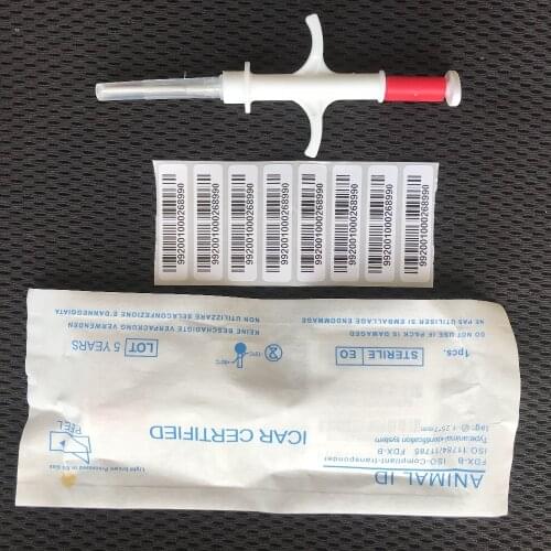 100pcs a lot 14x8mm cat dog microchip animal syringe ID implant pet chip needle vet RFID injector PIT tag for aquaculture fish