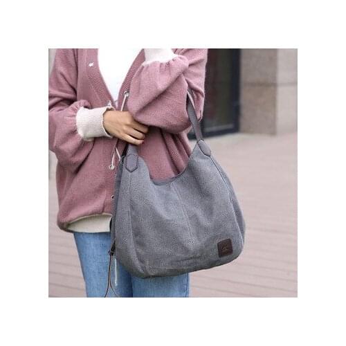 2020 Womens Canvas Handbags Korean Vintage High Quality Female Hobos Beach shopping Single Shoulder Bags