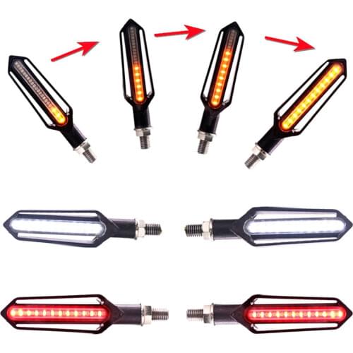 4x Sequential Flowing 24 LED Turn Signal Indicator + White DRL + Red brake Lights