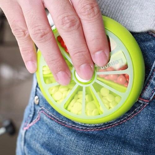 9CM Portable Travel Pill Case Weekly Rotate 7 Days Drugs Organizer Pills Dispenser Medicine Storage Container Pillbox Promotion