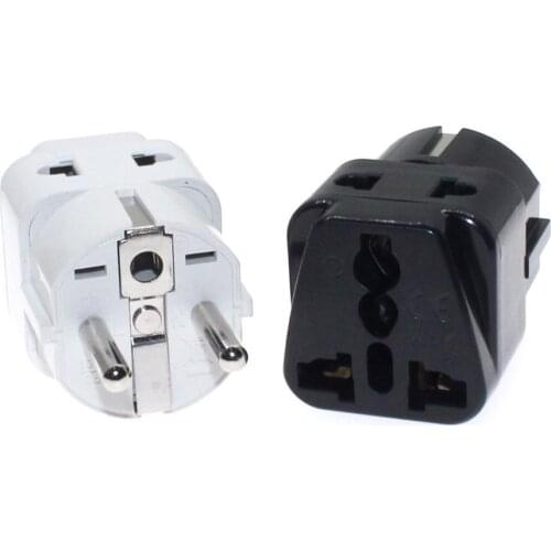 EU Travel Adapter 2 in 1 Univesal UK/US/EU/AU to Europea German France Korea Russia Viernam Travel Wall Power Plug Converter 16A