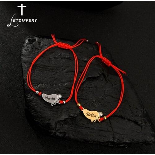 Letdiffery Custom Name Date Foot Bracelet CZ Stone Engrave Name Stainless Steel Personalized Baby Family Name Link Chain Bangle