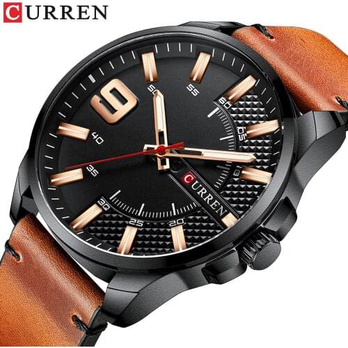 CURREN Mens Casual Sport Quartz Watch Mens Watches Top Brand Luxury Quartz-Watch Leather Military Watch Wrist Male Clock
