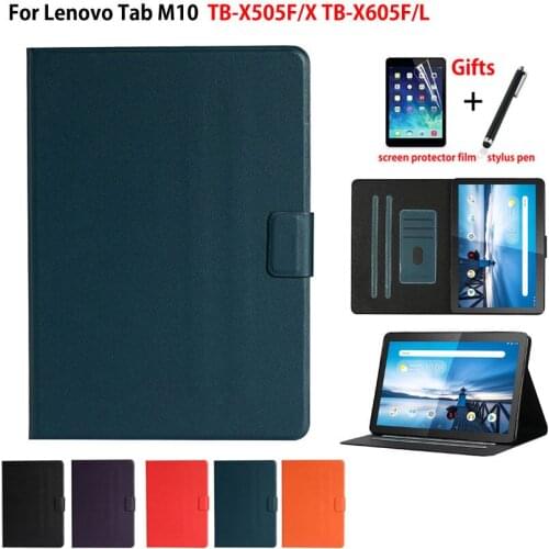 Case For Lenovo Tab M10 10.1 Cover TB-X505F TB-X505X TB-X605L TB-X605F Funda Tablet Protective Stand Coque Shell Capa +Gift