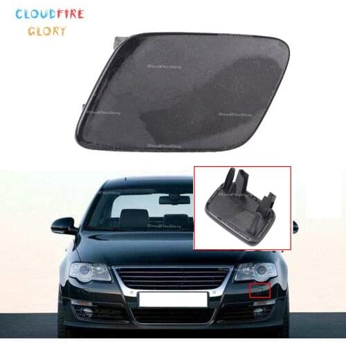 CloudFireGlory 3C0955109A 3C0955110A Front Bumper Headlight Washer Cap Cover Unpainted For VW Passat B6 2006-2011