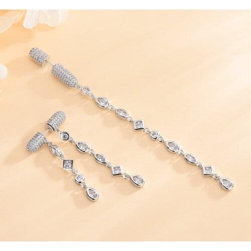 Designer top quality copper plated luxury earrings wedding engagement bride best gift fashion jewelry double-sided charming luxu