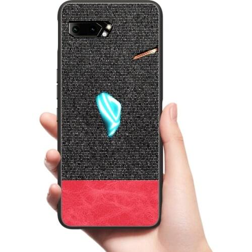 For Asus ROG Phone 2 ZS660KL ROG2 Case Fabric PU Leather Anti-fingerprint Shockproof Back Cover for Asus ROG Phone II Funda