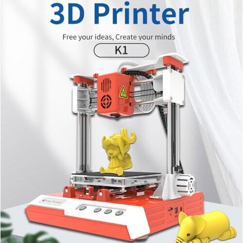 EasyThreed K1 Desktop Mini Children 3D Printer 100*100*100mm Mute Printing with TF Card PLA Sample Filament Four Keys Control