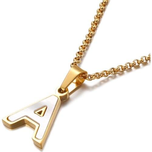 Temperament shell English letter necklace female fashion clavicle chain golden necklace jewelry