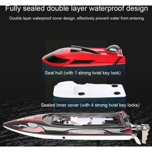 HJ808 Rc Boot 2.4Ghz 25 Km/h High-Speed Afstandsbediening Schip Snelheid Boot Racing Kinderen Model Speelgoed Water W5R1