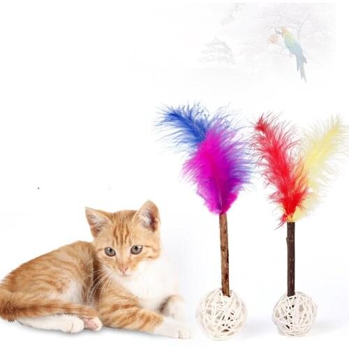 Pet Silvervine Grinding Teeth Cat Toy ball with Bell Funny Cat Stick snacks cat toys interactive toys for cat kitten feather toy