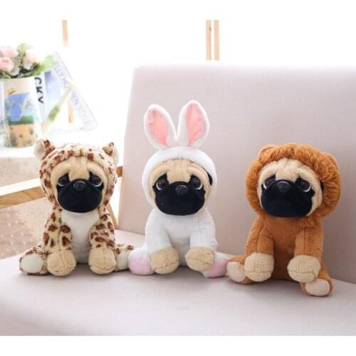 The SharPei turned dog doll plush toy hat dog doll simulation belldog Pug Stuffed animals Toys For Children gift 20cm
